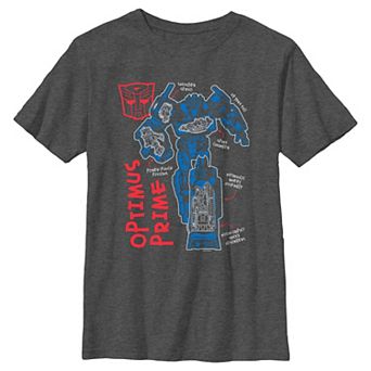 Boys 4-7x Transformers Optimus Prime Schematics Graphic Tee