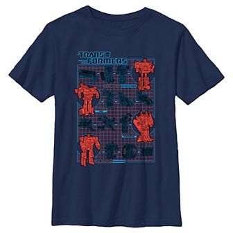 Boys 4-7 Transformers How To Transform Schematic Tee