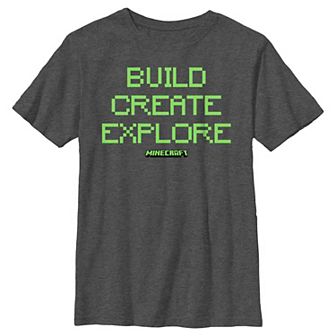 Boys 4-7x Minecraft Build Create Explore Graphic Tee