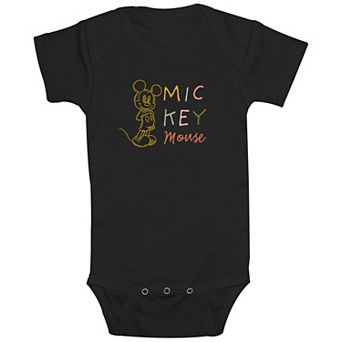 Disney's Mickey Mouse Baby Boy Happy Draw Graphic Bodysuit