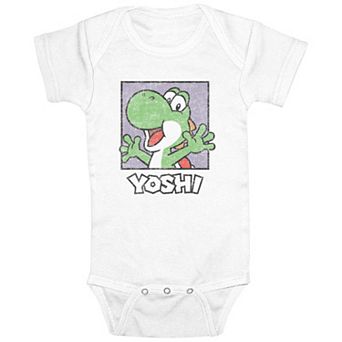 Baby Boy Super Mario Bros Excited Yoshi Graphic Bodysuit