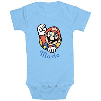 Baby Boy Super Mario Bros Excited Mario Graphic Bodysuit