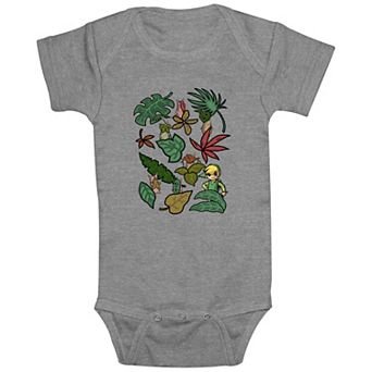 Baby Boy The Legend Of Zelda Leaves Doodles Graphic Bodysuit