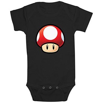 Baby Boy Super Mario Bros Red Mushroom Graphic Bodysuit
