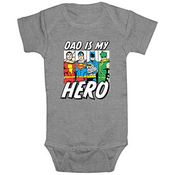 Baby Boy Justice League Dad Is My Hero Graphic Bodysuit