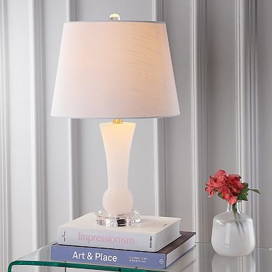 Eliza 23" Transitional Modern Alabaster/Crystal LED Table Lamp