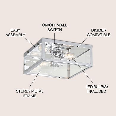 Grayson Metal/glass Led Flush Mount