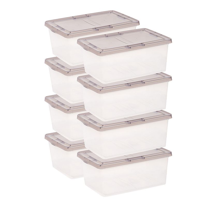 IRIS 17qt 8pk Snap Top Plastic Storage Bin