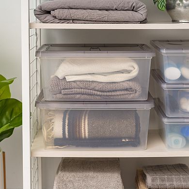 Iris 17-Qt. Clear Snap Storage Bin 8-piece Set