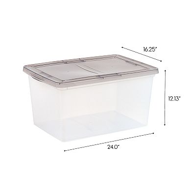 Iris 58-Qt. Clear Snap Storage Bin 5-piece Set