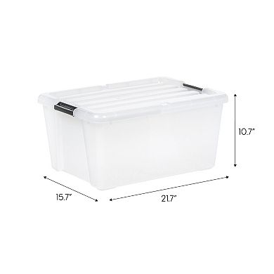 Iris 45-Qt. Clear Latching Storage Container 4-piece Set