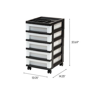 Iris 5-Drawer Rolling Storage Cart