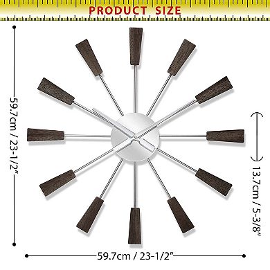 Infinity Instruments Mid-Century Vane Wall Clock