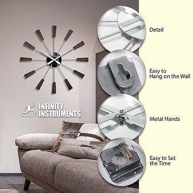 Infinity Instruments Mid-Century Vane Wall Clock