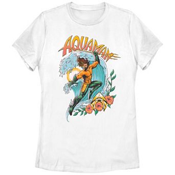 Juniors' Aquaman And The Lost Kingdom Aquaman Jumping Waves Graphic Tee
