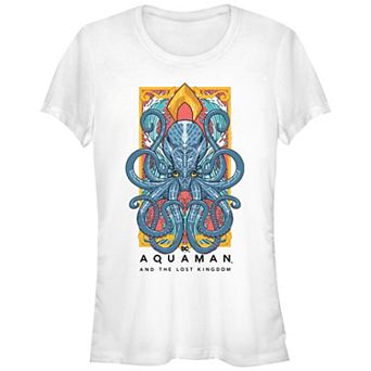 Juniors' Aquaman And The Lost Kingdom Topo Portrait Graphic Tee