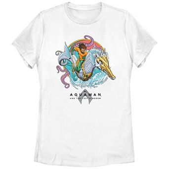 Juniors' Aquaman And The Lost Kingdom Aquaman On Seahorse Graphic Tee