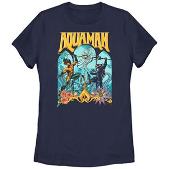 Juniors' Aquaman And The Lost Kingdom Ocean Fight Graphic Tee