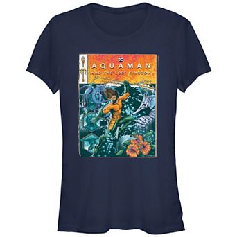 Juniors' Aquaman And The Lost Kingdom Comic Book Cover Graphic Tee