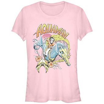 Juniors' Aquaman And The Lost Kingdom Riding Seahorse Graphic Tee