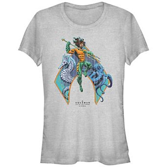 Juniors' Aquaman And The Lost Kingdom Aquaman In Action Graphic Tee