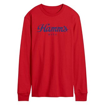 Men's Hamm's Can Grid Long Sleeve Graphic Tee