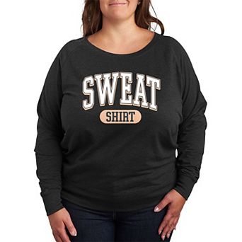 Plus Size Sweat Shirt French Terry Long Sleeve Tee