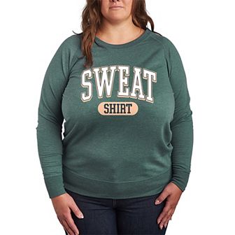 Plus Size Sweat Shirt French Terry Long Sleeve Tee