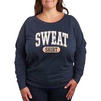 Plus Size Sweat Shirt French Terry Long Sleeve Tee