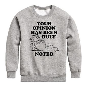 Boys 8-20 Garfield Your Opinion Fleece Sweatshirt