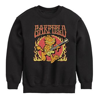 Boys 8-20 Garfield Rock Flames Fleece Sweatshirt