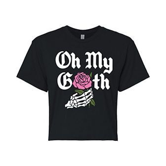 Juniors' Oh My Goth Cropped Tee