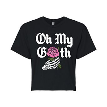 Juniors' Oh My Goth Cropped Tee