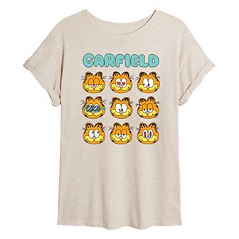 Juniors' Garfield Moods Oversized Tee