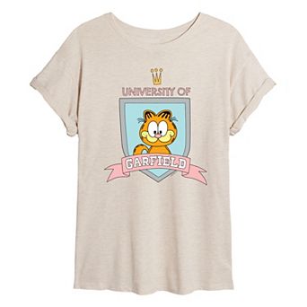 Juniors' Garfield University Oversized Tee