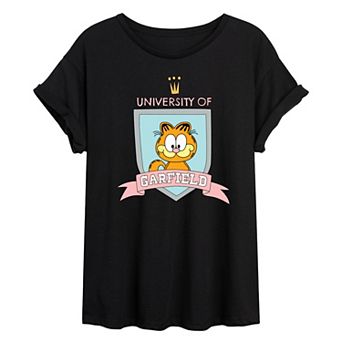 Juniors' Garfield University Oversized Tee