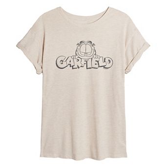 Juniors' Garfield Oversized Tee