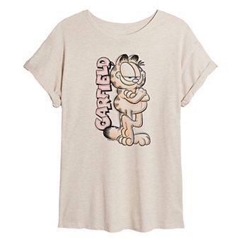 Juniors' Garfield Oversized Tee