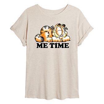 Juniors' Garfield Me Time Oversized Tee