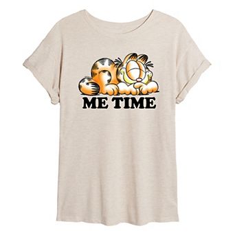 Juniors' Garfield Me Time Oversized Tee