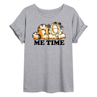 Juniors' Garfield Me Time Oversized Tee