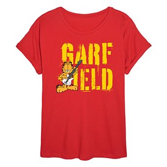 Juniors' Garfield Grunge Oversized Tee