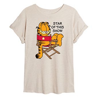 Juniors' Garfield Star Of This Show Oversized Tee
