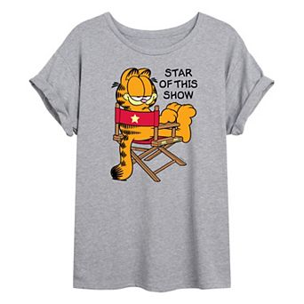 Juniors' Garfield Star Of This Show Oversized Tee
