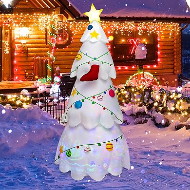 Blow Up Christmas Decoration With Colorful Rotating Light And Led Lights