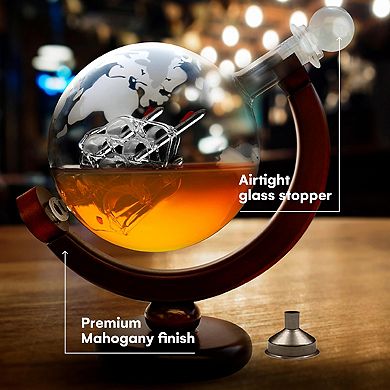 Whiskey Decanter Globe Set For Men