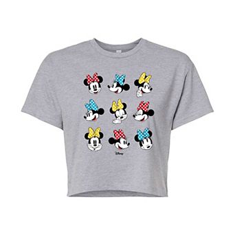 Disney's Minnie Mouse Juniors' Polka Dot Bow Cropped Tee