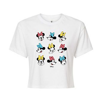 Disney's Minnie Mouse Juniors' Polka Dot Bow Cropped Tee