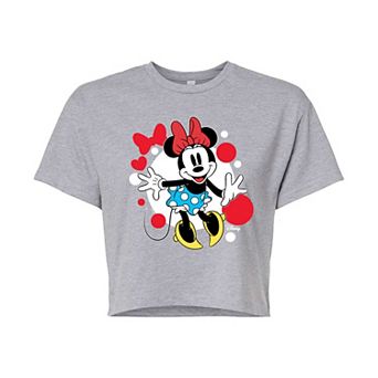 Disney's Minnie Mouse Juniors' Polka Dot Cropped Tee