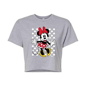 Disney's Minnie Mouse Juniors' Polka Dot Cropped Tee
